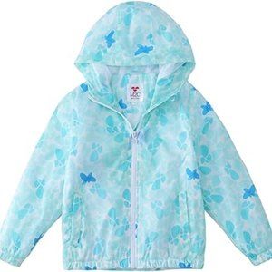 M2C Girls Boys Hooded Lightweight Printed Windbreaker Jacket